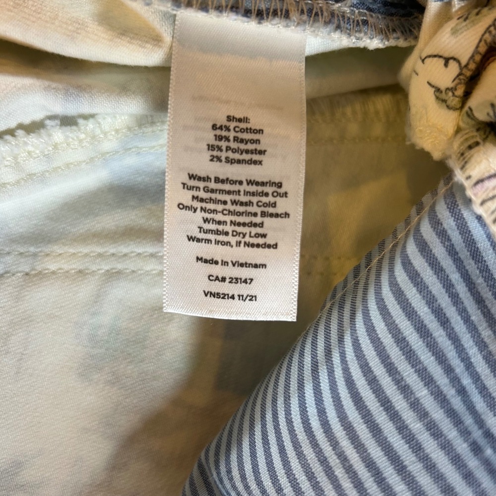 Talbots Womens Jegging Crop Coastal Beach Print Pants White Multi Size 2 - Picture 5 of 11